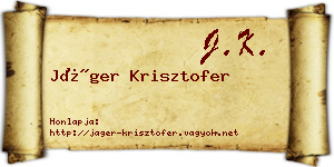 Jáger Krisztofer névjegykártya