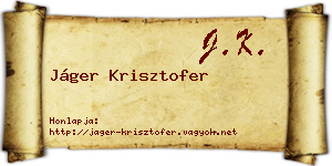 Jáger Krisztofer névjegykártya